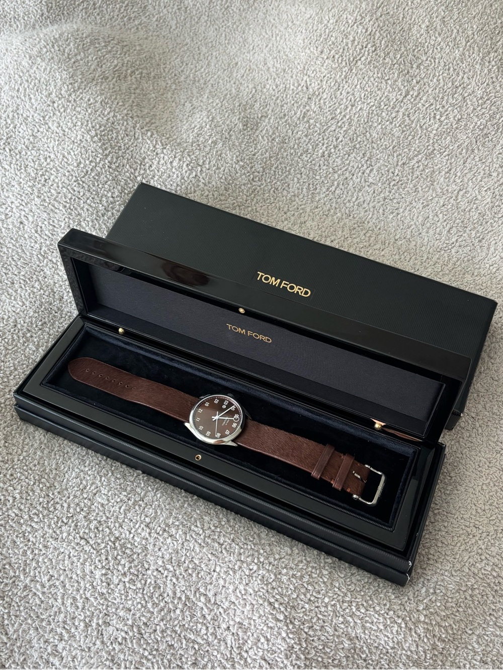 Tom Ford Brown Pony Hair Watch with Removable Band - Picture 8 of 9